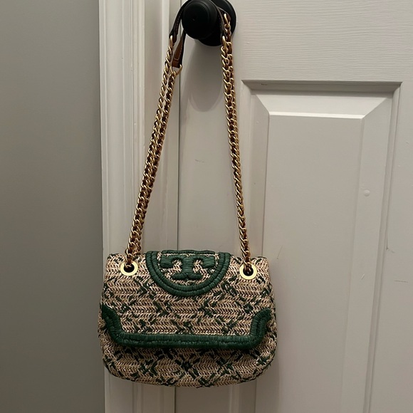 Tory Burch straw shoulder bag. - Picture 1 of 4